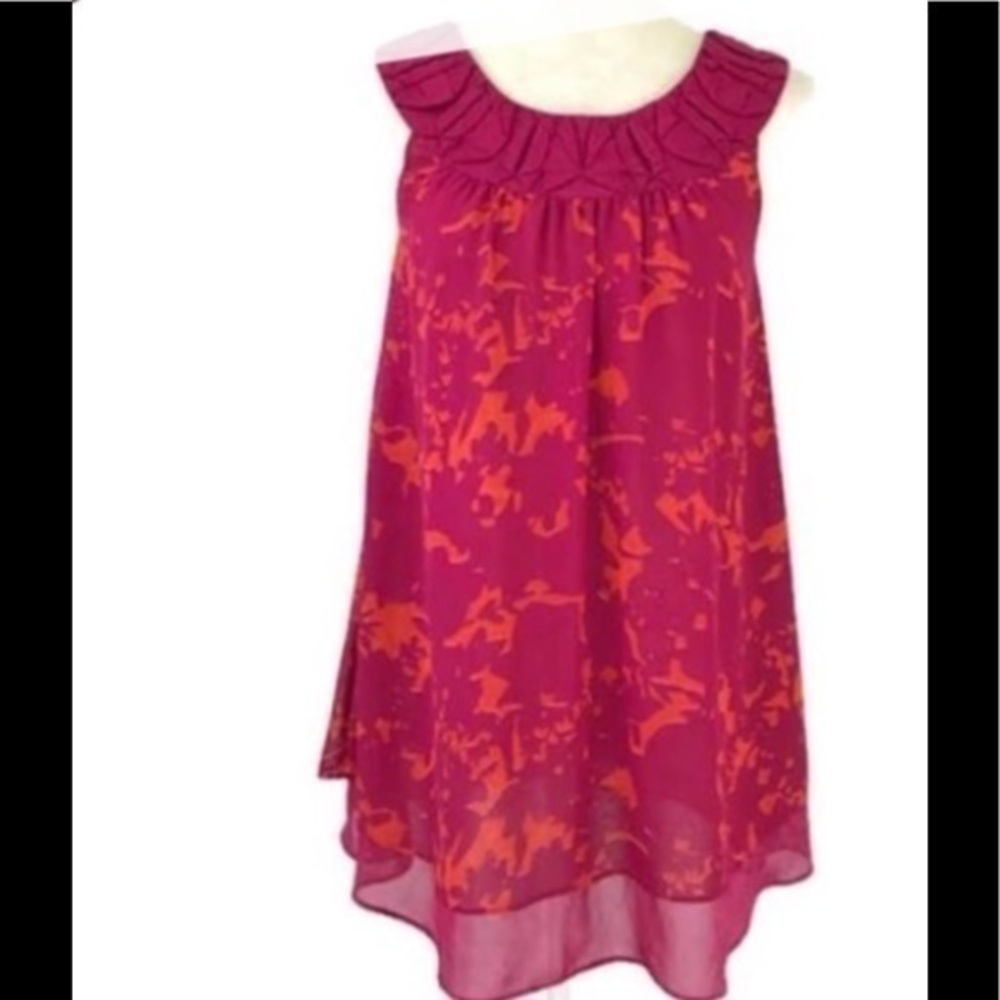 Cabi pink Oragami print tunic dress with  scarf💚